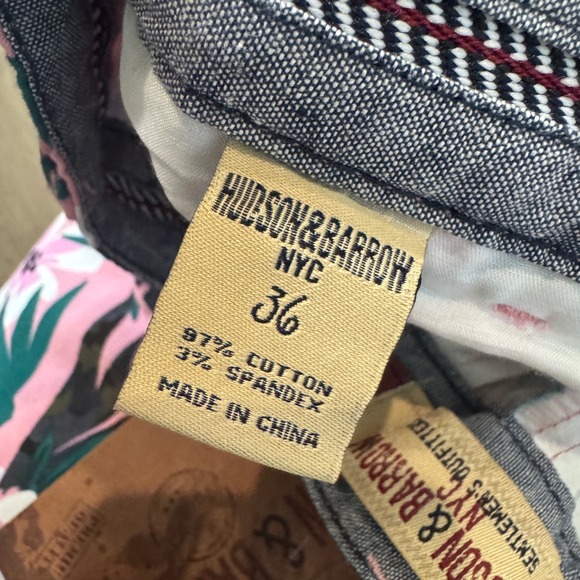 Hudson & Barrow Floral Shorts Pink Tropical Casual Size 36 NWT - Picture 8 of 10